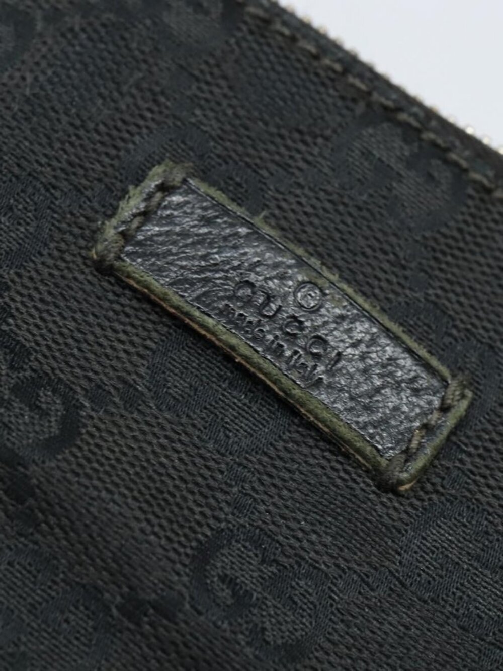 Authentic GUCCI GG Canvas Shoulder Bag Black Silver 114273 - Picture 6 of 16